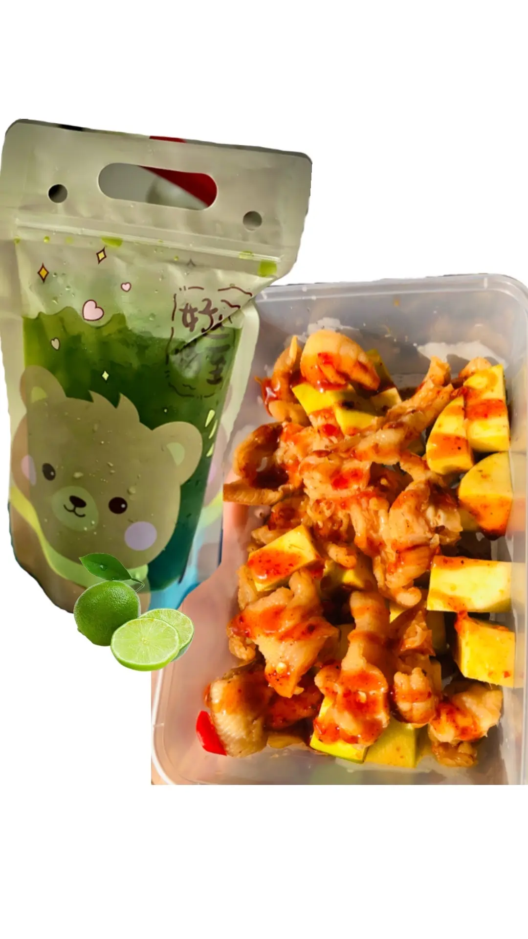Hình ảnh Combo chân gà sốt Thái - 1 trà tắc Thái xanh