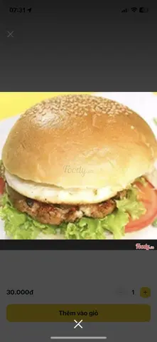 Hình ảnh Hamburger Tôm - Trứng