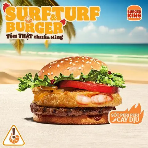 Hình ảnh Burger Bò Nướng Tôm Giòn cỡ vừa