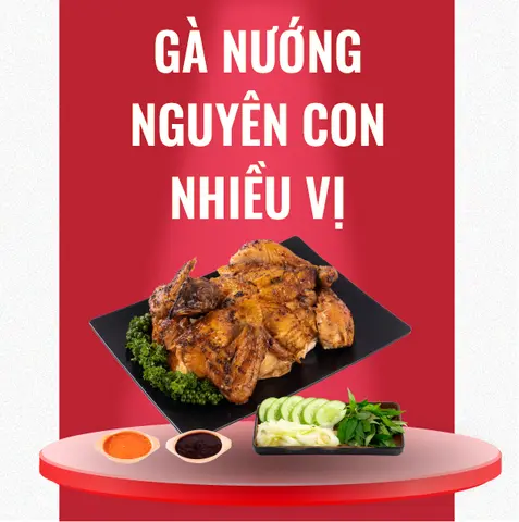 Hình ảnh Gà Nướng Nguyên Con Nhiều Vị