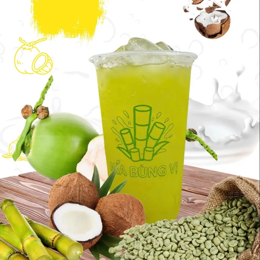 Hình ảnh Mía mix sữa dừa đậu xanh