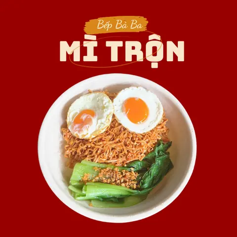 Hình ảnh Mì trộn ốp la 2 trứng
