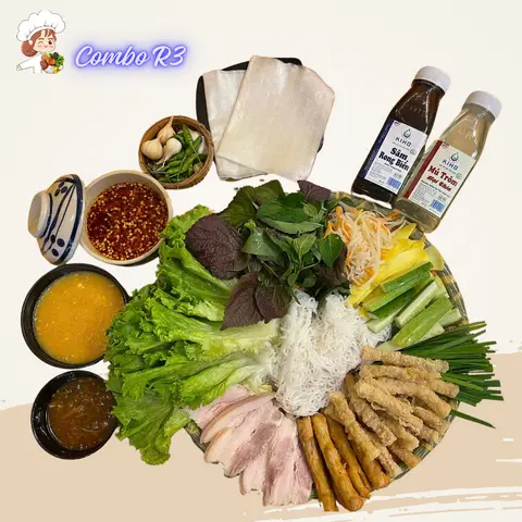 Hình ảnh R3. Mẹt Nem + Thịt Luộc (2 Người Kèm Bún) + 2 Nước Tự Chọn