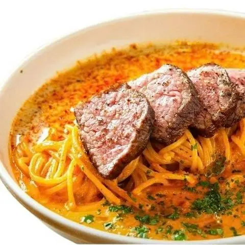 Hình ảnh Mỳ Ý Sốt Kem Rose Kèm 100gr Bít Tết 