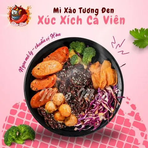 Hình ảnh Mì xào tương đen Xúc Xích Cá Viên