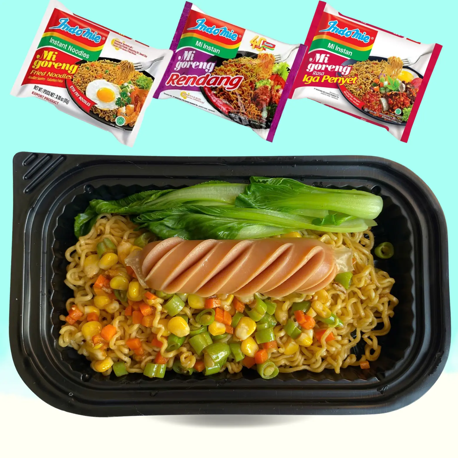 Hình ảnh Mì Trộn Indomie Rau Củ Xúc Xích 