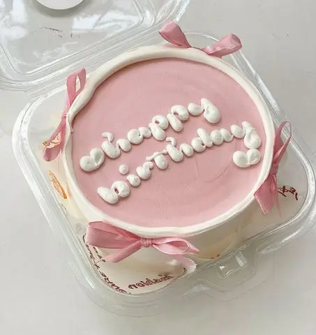 Hình ảnh Bánh kem bento hồng pastel