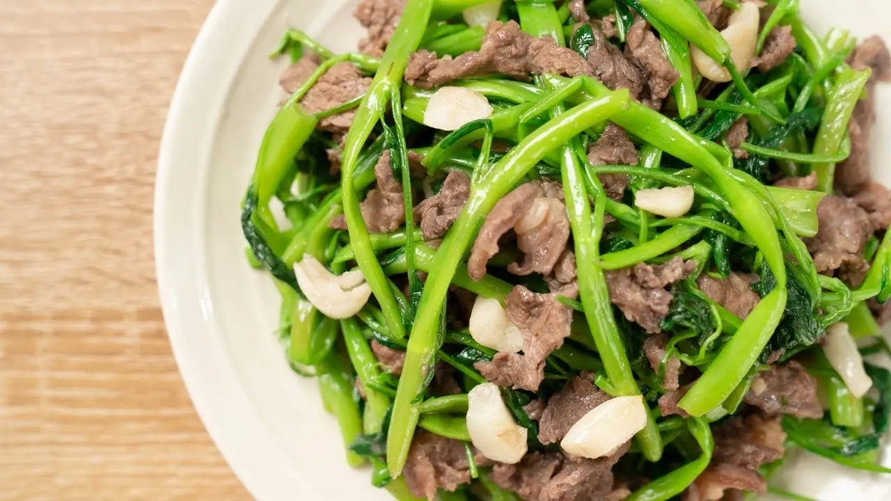 Hình ảnh Rau muống xào bò