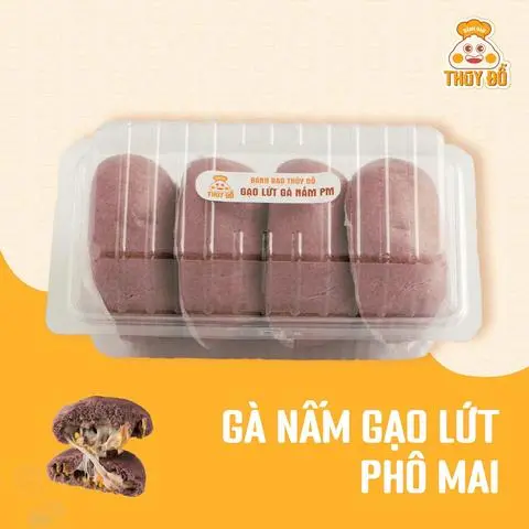 Hình ảnh Bánh bao Gà nấm gạo lứt phô mai - HỘP 4 CHIẾC (KHÁCH TỰ HẤP NÓNG)