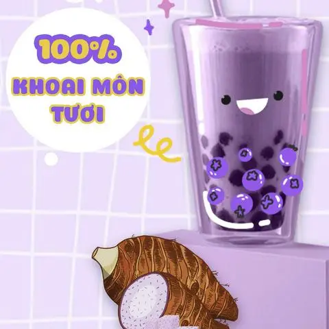 Hình ảnh Taro Latte - Sữa Tươi Dalatmilk Khoai Môn