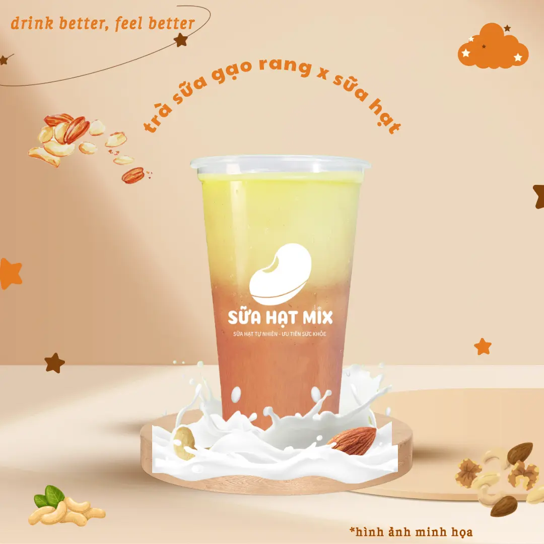 Hình ảnh Trà Sữa Gạo Rang Mix 1 Loại Hạt