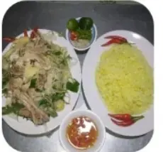 Hình ảnh cơm + gỏi 1 người 