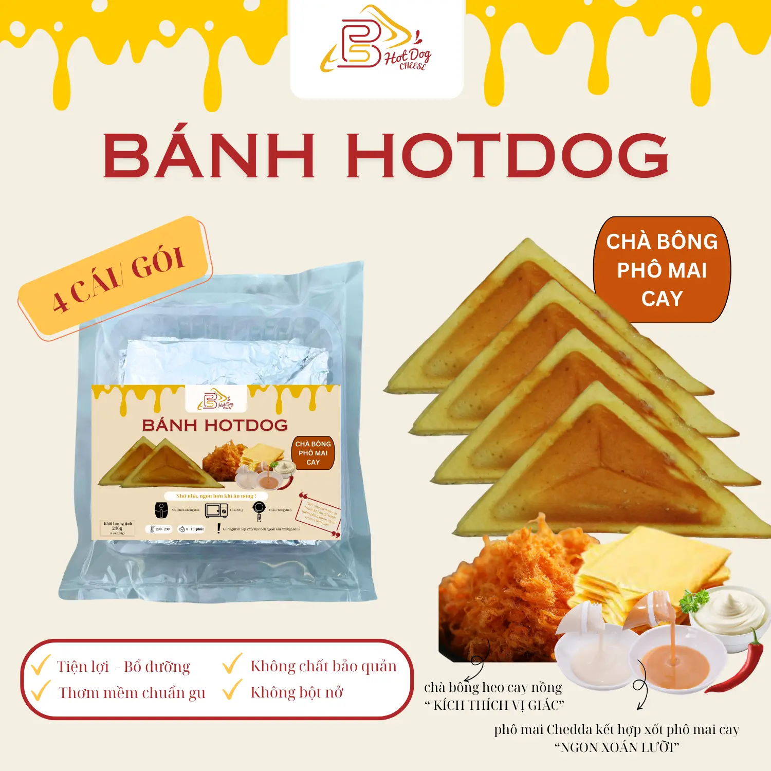 Hình ảnh Chà Bông Phô Mai Cay - Loại Túi