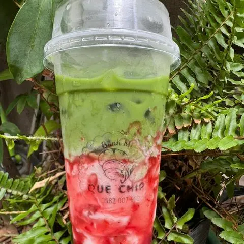 Hình ảnh matcha latte dâu