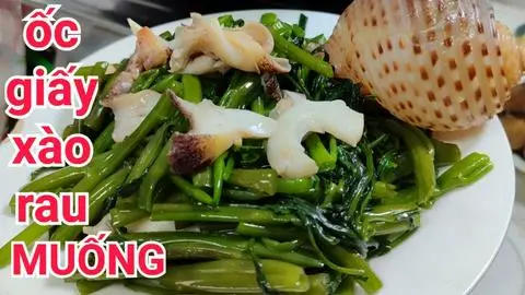 Hình ảnh Ốc giấy xào rau muống