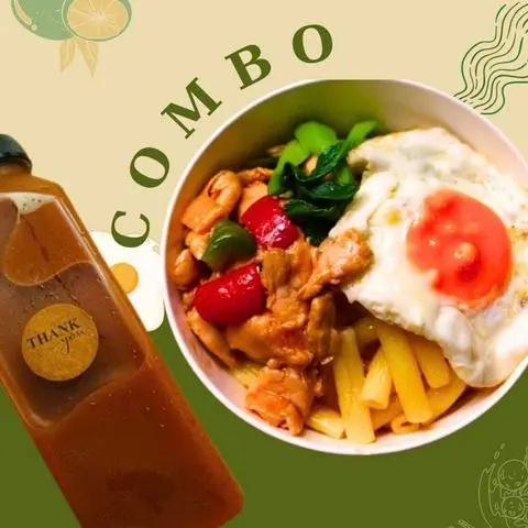 Hình ảnh Combo nui gà trứng la - trà tắc