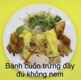 Hình ảnh Bánh cuốn đầy đủ không nem