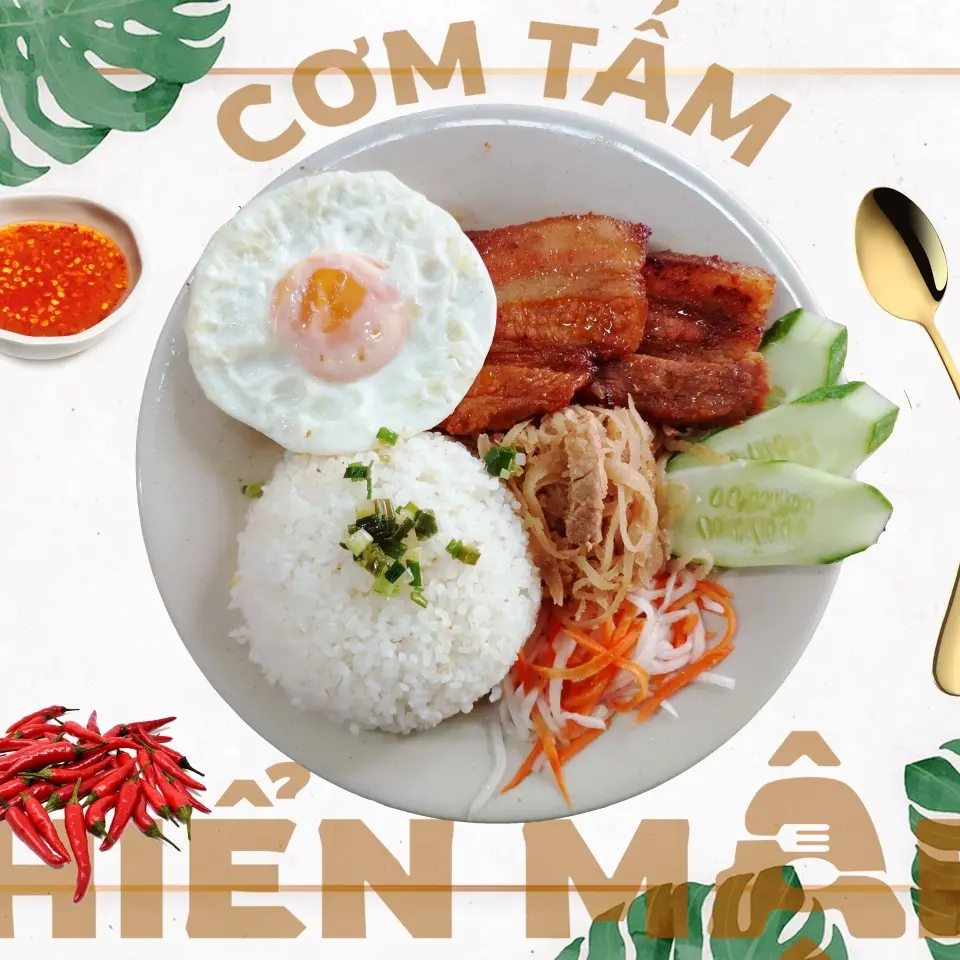 Hình ảnh Cơm ba rọi bì trứng