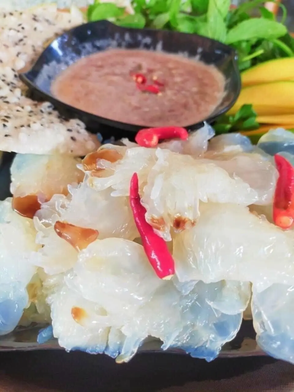Hình ảnh Chân sứa mắm ruốc (300g) + Set rau xoài ăn kèm 