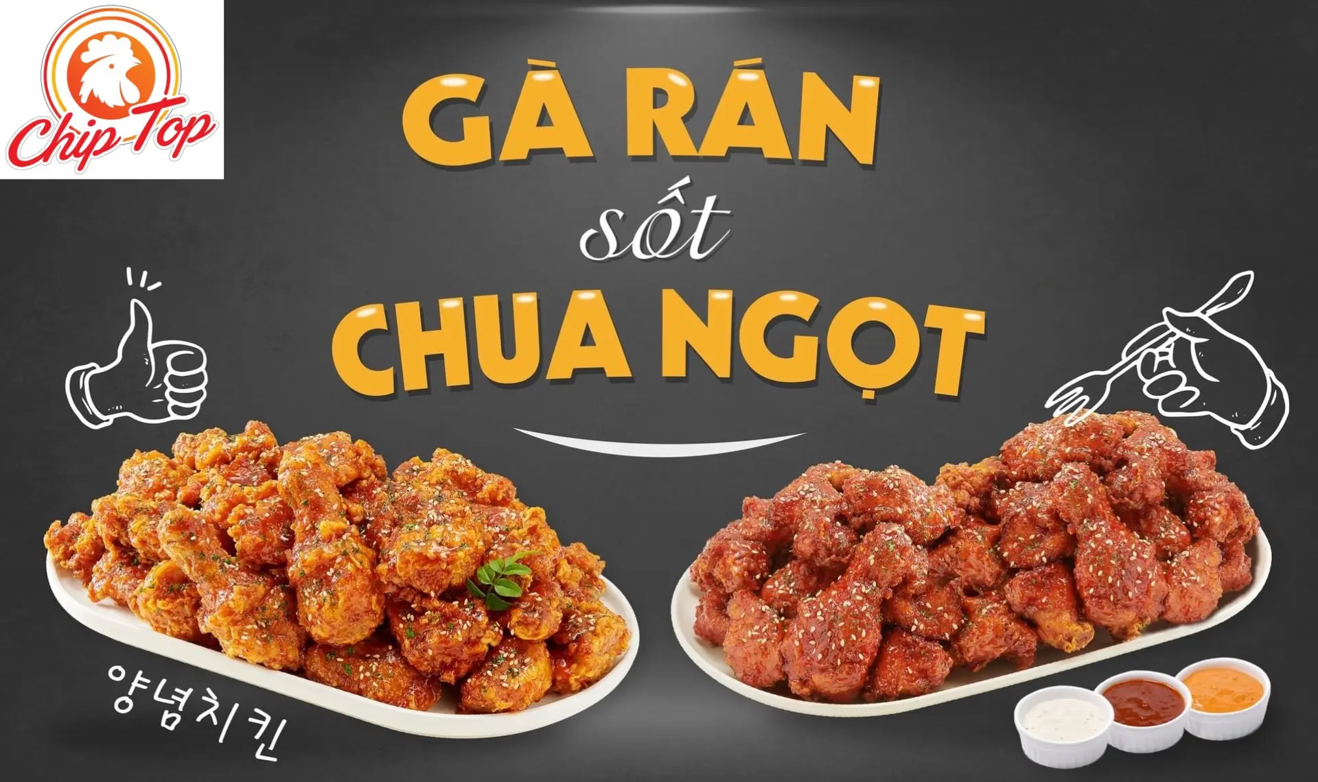 Hình ảnh gà sốt chua ngọt hàn quốc +khoai tây