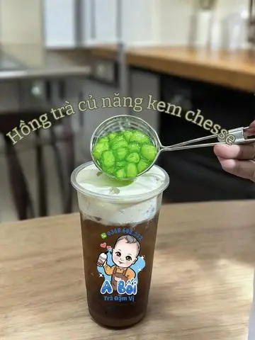Hình ảnh Hồng Trà Củ Năng Kem chesse