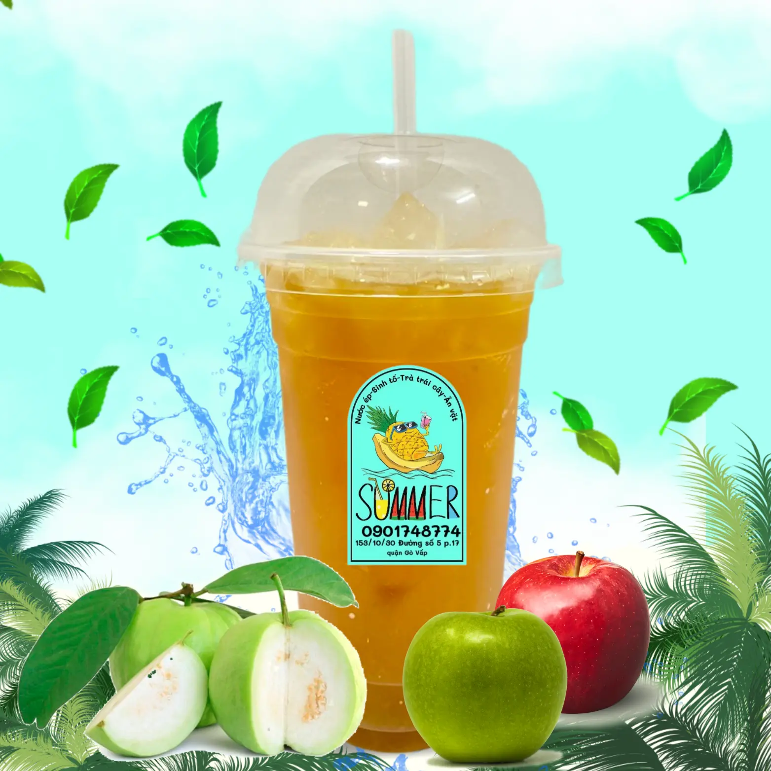 Hình ảnh Nước Ép Ổi - Táo Ly 700ml 
