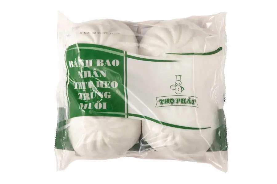 Hình ảnh Bánh bao thịt 1 trứng cút 1 trứng muối (Gói 4 cái)