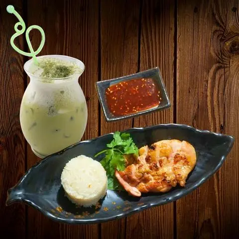 Hình ảnh Combo gà nướng kiểu Thái - trà sữa Thái
