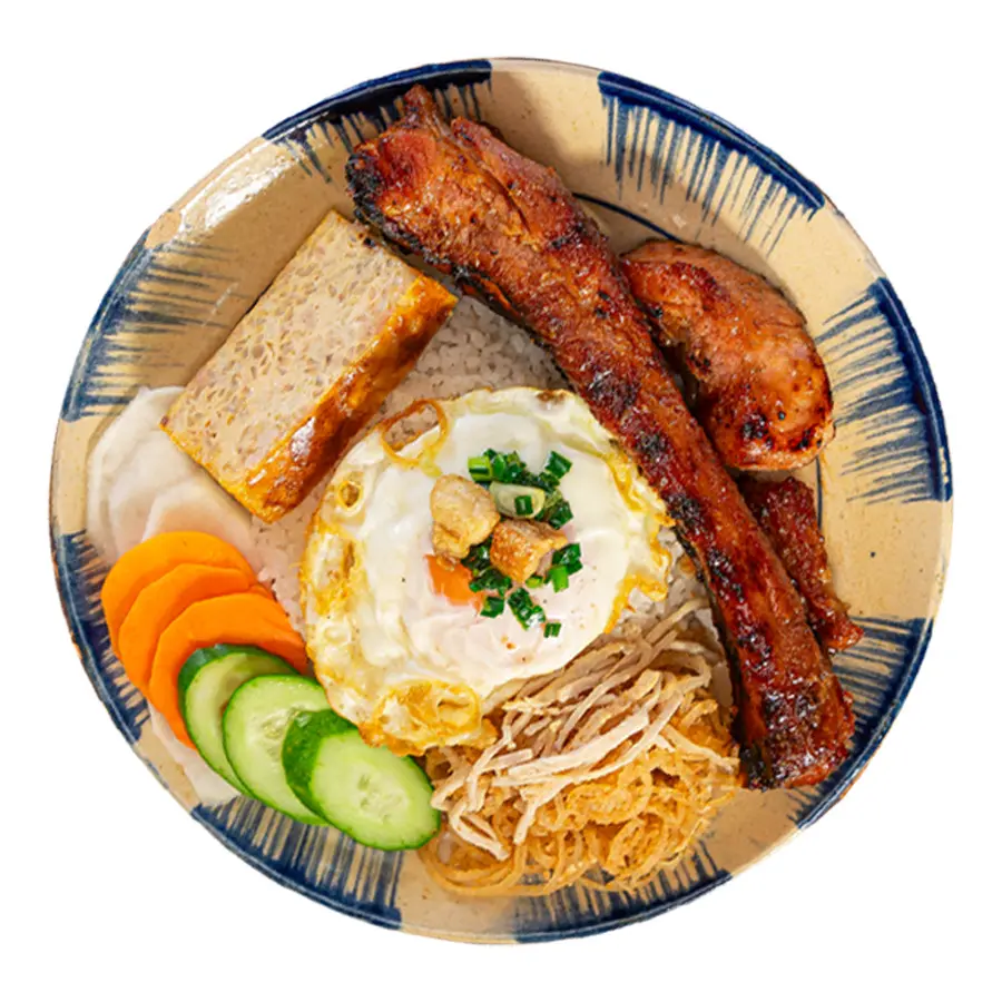 Hình ảnh Cơm sườn non nướng ngũ vị kèm 3 món