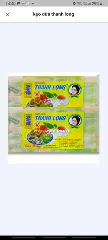 Hình ảnh kẹo dừa thanh long loại 1