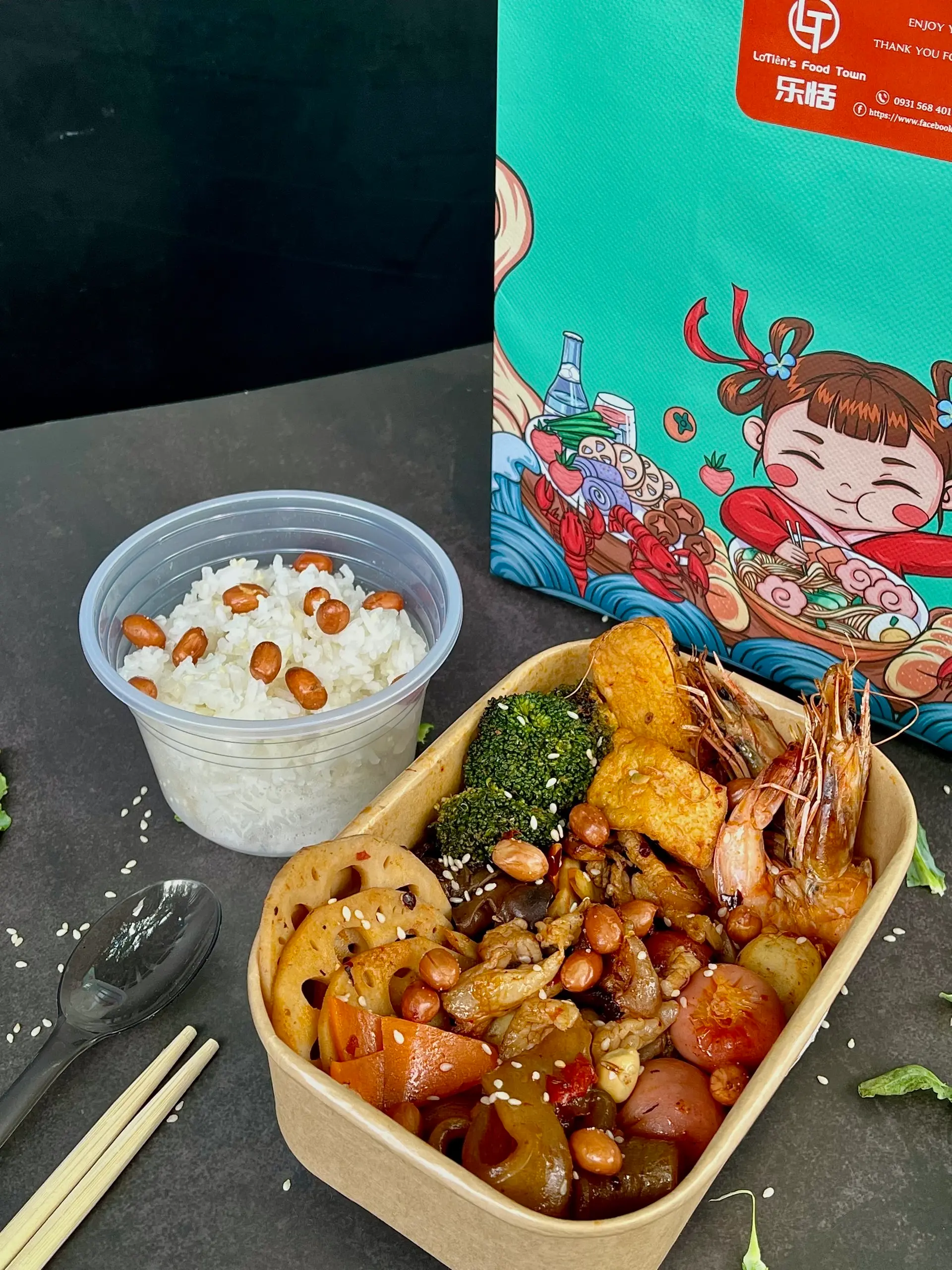 Hình ảnh Xào Cay Tê Stir Fried Mala with rice 麻辣香锅- 1 pax