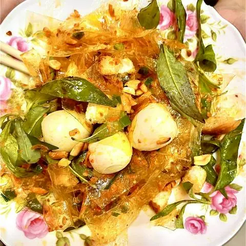 Hình ảnh Bánh tráng trộn mỡ hành,hành phi (trộn sẵn)