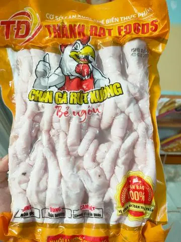 Hình ảnh Chân gà rút xương sống hàng net 6. Sau khi xã đông từ 450gram-550gram