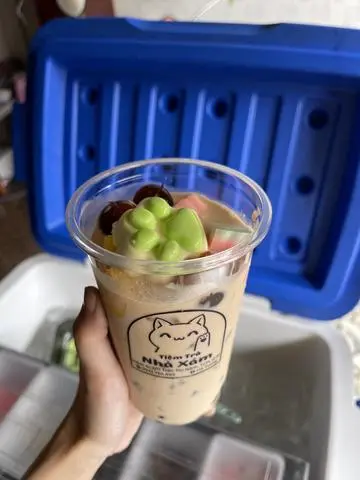 Hình ảnh Trà sữa dâu full topping