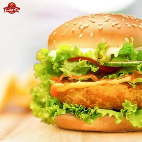 Hình ảnh 5 Burger Gà + tặng 1 soda Đào