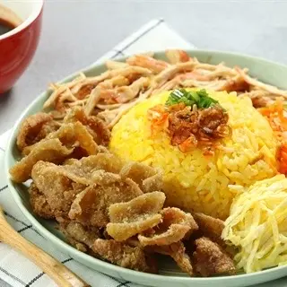 Hình ảnh cơm chiên da gà