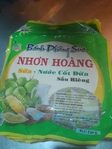 Hình ảnh bánh  phồng  sữa. nước  cốt dừa  sầu riêng 