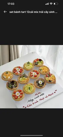 Hình ảnh set tart trái cây 12 cái sinh nhật (mẫu ngẫu nhiên)