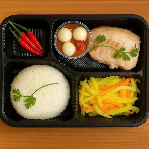 Hình ảnh Cơm Thịt Luộc Cà Pháo Mắm Nêm