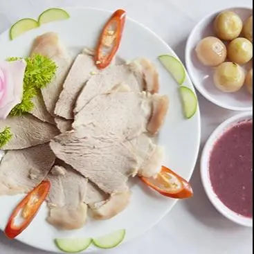 Hình ảnh Thịt luộc cà pháo mắm tôm