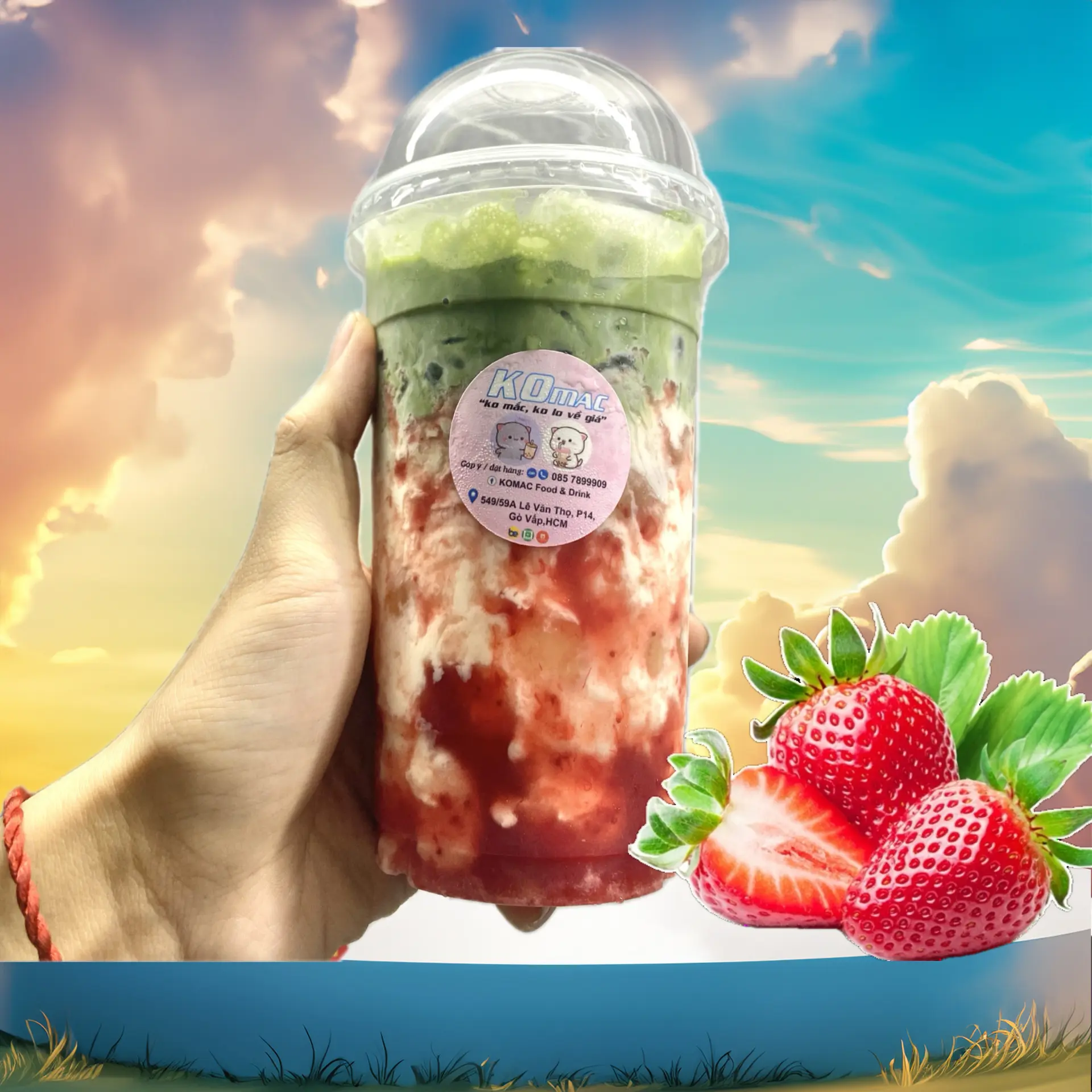 Hình ảnh Matcha Latte Strawberry 700ML 