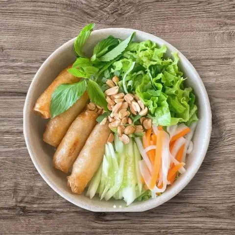 Hình ảnh Bún chả giò chay - nước tương
