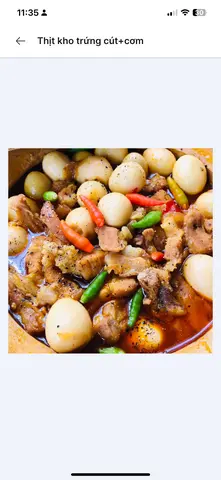 Hình ảnh Thịt kho trứng cút +cơm