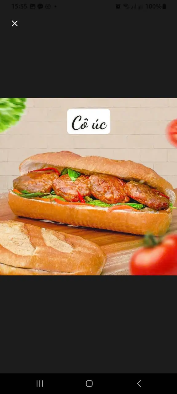 Hình ảnh Bánh mì thịt nướng nóng giòn