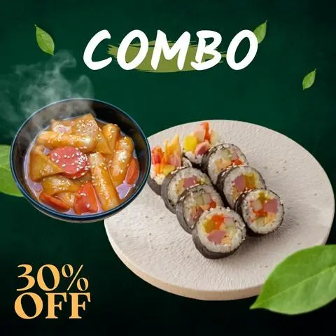 Hình ảnh COMBO NO NÊ (1 người): Kimbap Siêu Nhân + Tok Truyền Thống NHỎ