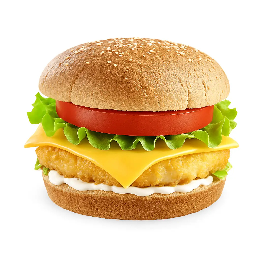 Hình ảnh Hamburger Gà Giòn + Phô Mai