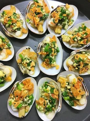 Hình ảnh Nghêu 2 cồi nướng mỡ hành