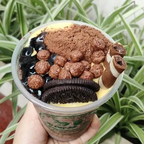 Hình ảnh Milo dầm trân châu đường đen kem trứng