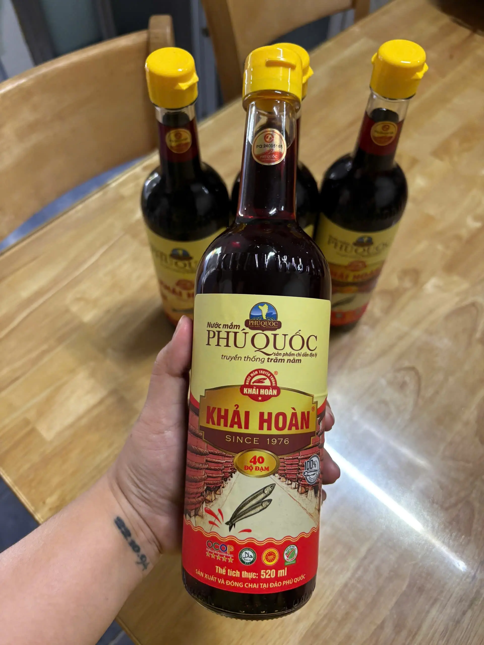 Hình ảnh Nước mắm Khải Hoàn chai thủy tinh 520ml 40 đạm