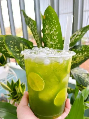 Hình ảnh Trà tắc thái xanh + trân châu trắng 